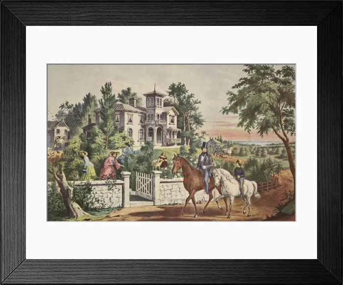 Framed Print : American Country Life - May Morning, pub. 1855, Currier & Ives (Colour Lithograph) Framed Print : American Country Life - May Morning, pub. 1855, Currier & Ives (Colour Lithograph)
