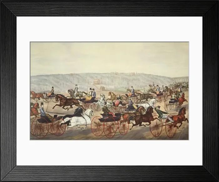 Framed Print : Speeding on the Avenue, pub. 1870, Currier & Ives (Colour Lithograph) Framed Print : Speeding on the Avenue, pub. 1870, Currier & Ives (Colour Lithograph)