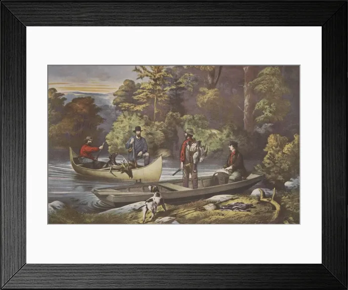 Framed Print : Life In The Woods, Returning to Camp, pub Framed Print : Life In The Woods, Returning to Camp, pub