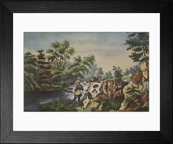 Framed Print : The Trout Stream, Currier & Ives, pub. 1852 (Colour Lithograph) Framed Print : The Trout Stream, Currier & Ives, pub. 1852 (Colour Lithograph)