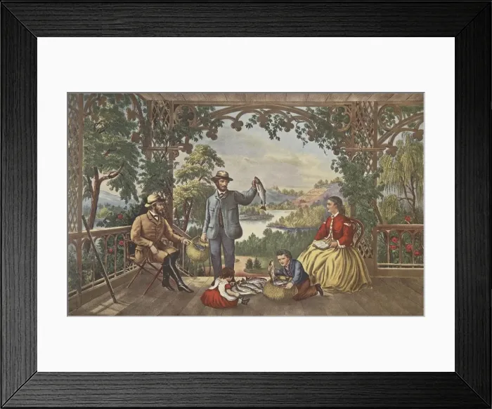 Framed Print : Home From The Brook, The Lucky Fisherman, pub Framed Print : Home From The Brook, The Lucky Fisherman, pub