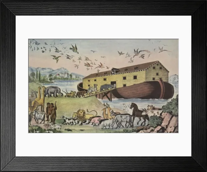 Framed Print : Noahs Ark, - Gen. VII 15, pub. 1865, Currier & Ives (Colour Lithograph) Framed Print : Noahs Ark, - Gen. VII 15, pub. 1865, Currier & Ives (Colour Lithograph)