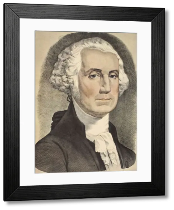 Framed Print : G. Washington, pub. 1865, Currier & Ives (Colour Lithograph) Framed Print : G. Washington, pub. 1865, Currier & Ives (Colour Lithograph)