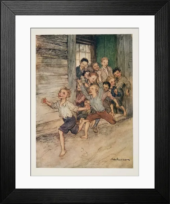 Framed Print : Bursting forth like a legion of young imps, from The Legend of Sleepy Hollow, 1928 Framed Print : Bursting forth like a legion of young imps, from The Legend of Sleepy Hollow, 1928