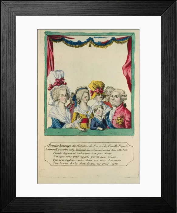 Framed Print : The people of Paris pay their first tribute to the Royal Family, Wednesday 7 October, 1789 Framed Print : The people of Paris pay their first tribute to the Royal Family, Wednesday 7 October, 1789