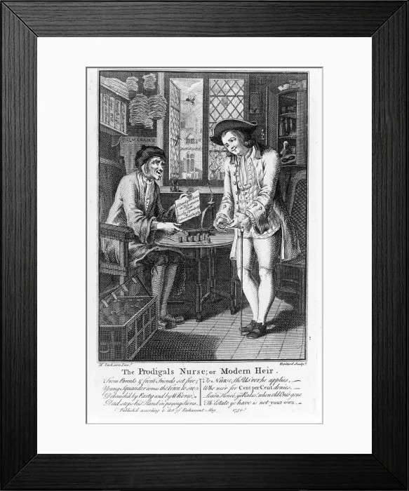 Framed Print : The Prodigals Nurse or Modern Heir, 1750 Framed Print : The Prodigals Nurse or Modern Heir, 1750