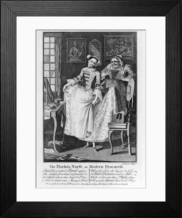 Framed Print : The Harlots Nurse or Modern Procuress, 1750 Framed Print : The Harlots Nurse or Modern Procuress, 1750
