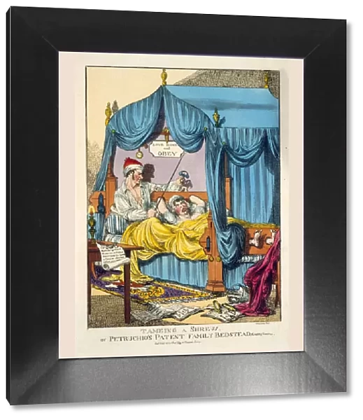 Taming a Shrew or Petruchios Patent Family Bedstead, Gag & Thumscrews, 1815