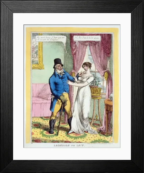Framed Print : Lodgings to Let, 1814 Framed Print : Lodgings to Let, 1814