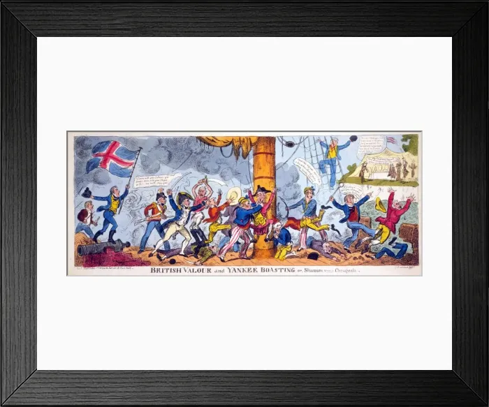 Framed Print : British Valour and Yankee Boasting or, Shannon versus Chesapeake, 1813 Framed Print : British Valour and Yankee Boasting or, Shannon versus Chesapeake, 1813