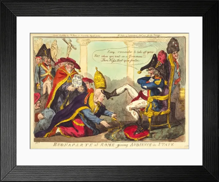 Framed Print : Buonaparte at Rome giving an Audience in State, 1797 Framed Print : Buonaparte at Rome giving an Audience in State, 1797