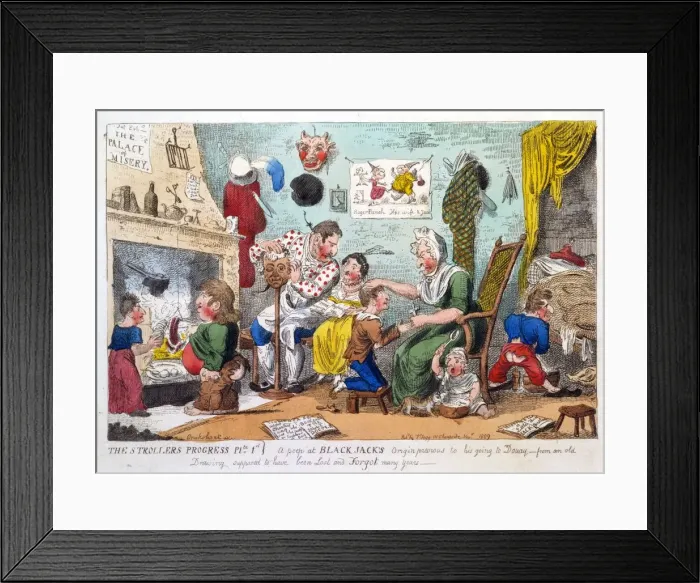 Framed Print : The Strollers Progress Plate 1. A Peep at Black Jacks Origin previous to his going to Douay Framed Print : The Strollers Progress Plate 1. A Peep at Black Jacks Origin previous to his going to Douay