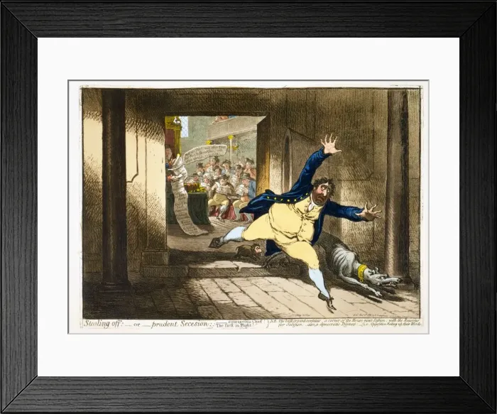 Framed Print : Stealing off; - or - prudent Secession, 1798 Framed Print : Stealing off; - or - prudent Secession, 1798
