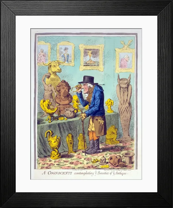 Framed Print : A Cognocenti contemplating ye Beauties of Ye Antique, 1801 Framed Print : A Cognocenti contemplating ye Beauties of Ye Antique, 1801