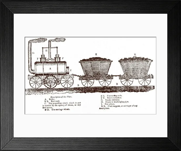 Framed Print : Blenkinsops Rack Locomotive, c. 1814 Framed Print : Blenkinsops Rack Locomotive, c. 1814
