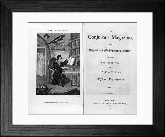 Framed Print : Frontispiece and Titlepage of The Conjurors Magazine, 1792 Framed Print : Frontispiece and Titlepage of The Conjurors Magazine, 1792