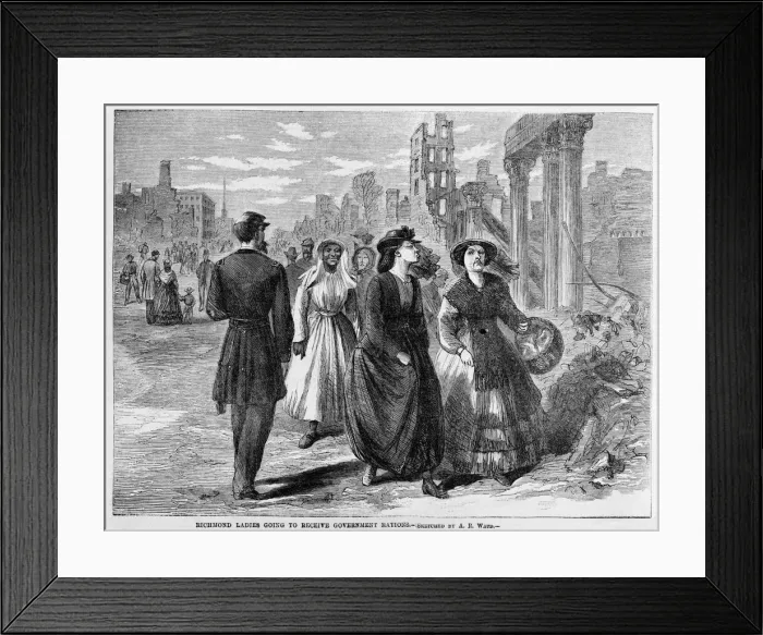 Framed Print : Richmond Ladies going to receive Government Rations, 1865 Framed Print : Richmond Ladies going to receive Government Rations, 1865