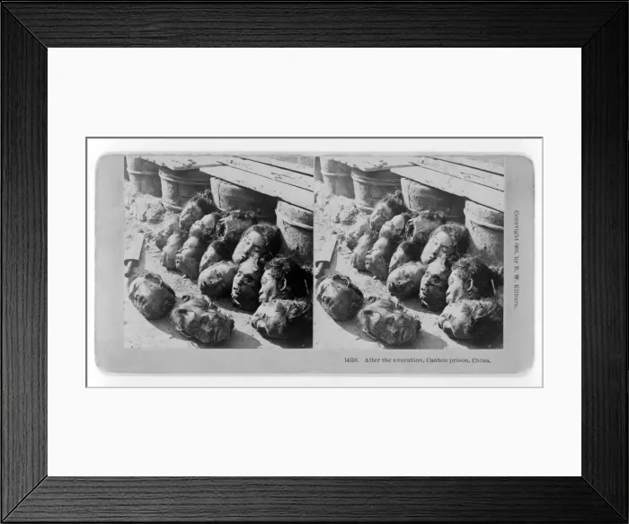 Framed Print : After the execution, Canton Prison, China, c. 1901 Framed Print : After the execution, Canton Prison, China, c. 1901