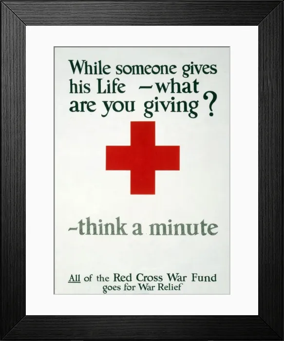Framed Print : Fundraising Poster for the Red Cross, 1917 Framed Print : Fundraising Poster for the Red Cross, 1917