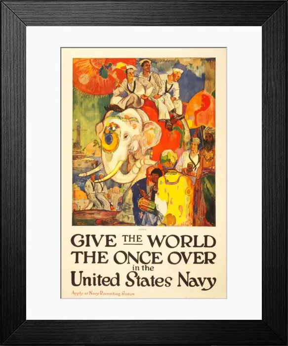 Framed Print : WW1 Recruitment Poster for the US Navy, 1919