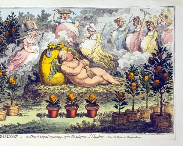 The Orangerie - or - The Dutch Cupid reposing after the fatigues of Planting, 1796