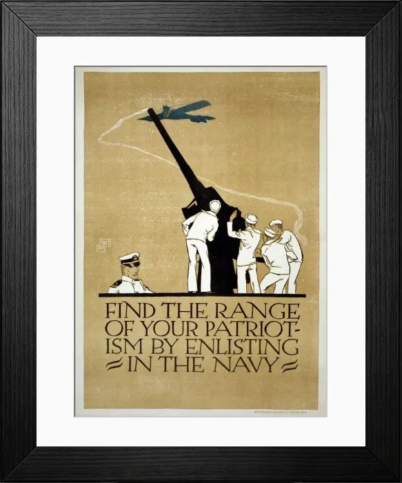 Framed Print : WW1 US Navy Recruitment Poster, 1918 Framed Print : WW1 US Navy Recruitment Poster, 1918