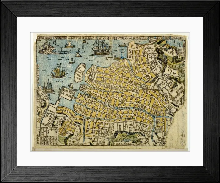 Framed Print : Map of Nagasaki, c1801