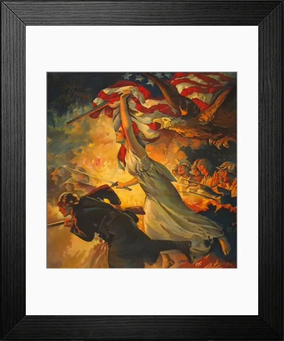 Framed Print : Deatail from Carry On! Buy Liberty Bonds to your Utmost, c. 1918 Framed Print : Deatail from Carry On! Buy Liberty Bonds to your Utmost, c. 1918