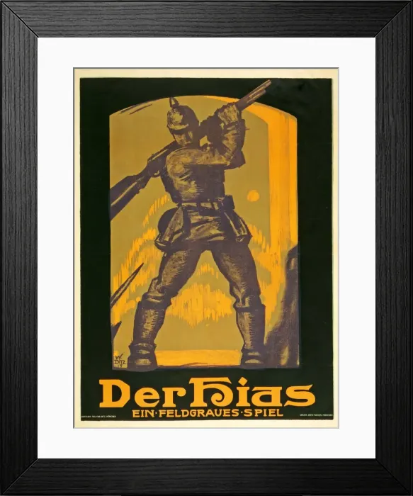 Framed Print : Poster advertisng a play Der Hias, ein feldgraues Spiel by Heinrich Gilardone, 1917 Framed Print : Poster advertisng a play Der Hias, ein feldgraues Spiel by Heinrich Gilardone, 1917