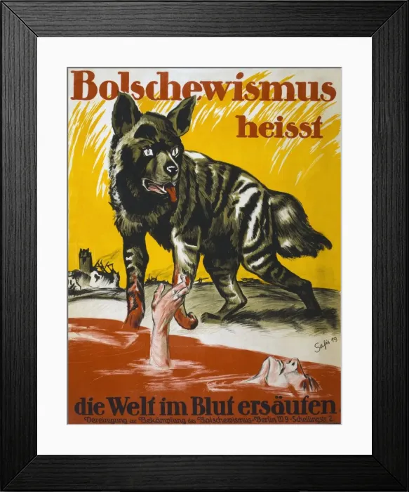 Framed Print : Poster issued by the Association to Fight against Bolshevism, 1919 Framed Print : Poster issued by the Association to Fight against Bolshevism, 1919