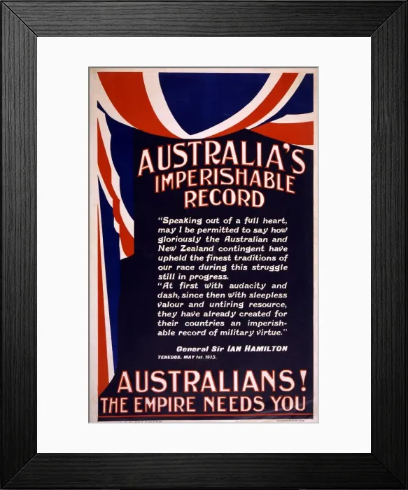 Framed Print : Australian Recruitment Poster, 1915 Framed Print : Australian Recruitment Poster, 1915
