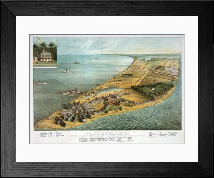 Framed Print : Point Lookout Md - View of Hammond General Hospital and U. S. General Depot for Prisoners of War Framed Print : Point Lookout Md - View of Hammond General Hospital and U. S. General Depot for Prisoners of War
