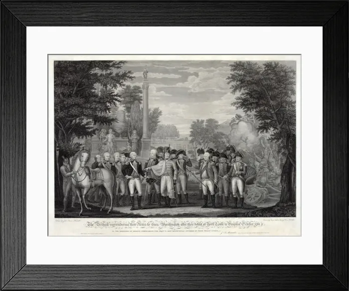 Framed Print : The British surrendering their arms to General Washington after the defeat at York Town … Framed Print : The British surrendering their arms to General Washington after the defeat at York Town …