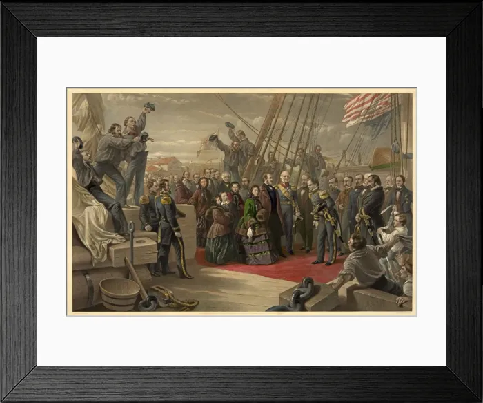 Framed Print : Queen Victoria visiting HMS Resolute, 16th December, 1856 Framed Print : Queen Victoria visiting HMS Resolute, 16th December, 1856
