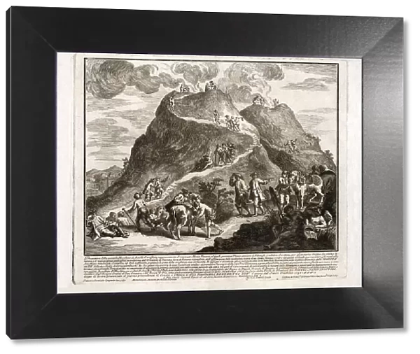 Perspective of the second eruption of Vesuvius, 1750