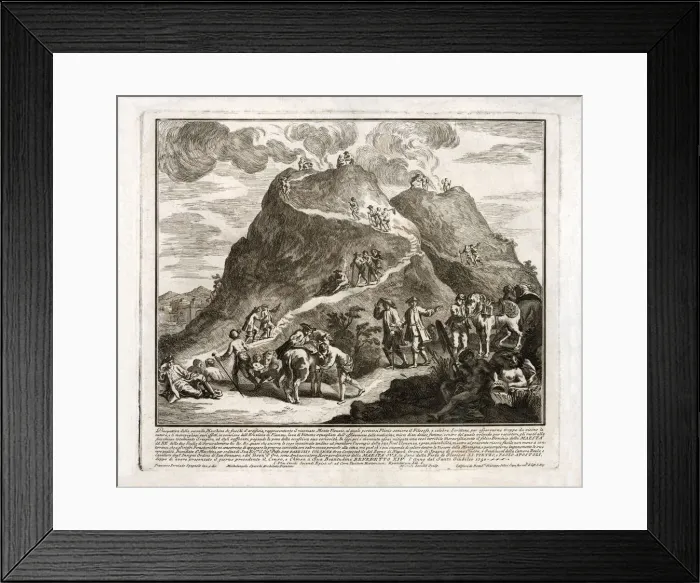 Framed Print : Perspective of the second eruption of Vesuvius, 1750 Framed Print : Perspective of the second eruption of Vesuvius, 1750