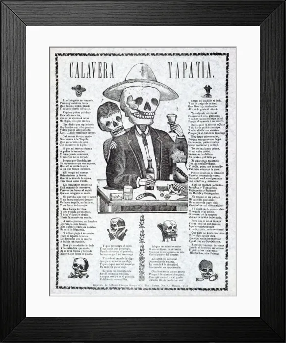 Framed Print : Calavera Tapatia, 1910 Framed Print : Calavera Tapatia, 1910