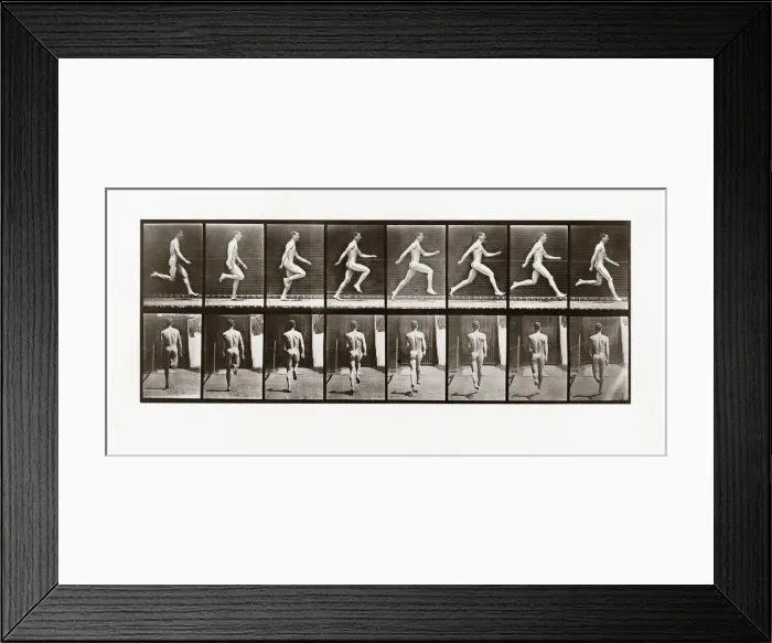Framed Print : Man running, Plate 65 from Animal Locomotion, 1887 (photograph) Framed Print : Man running, Plate 65 from Animal Locomotion, 1887 (photograph)