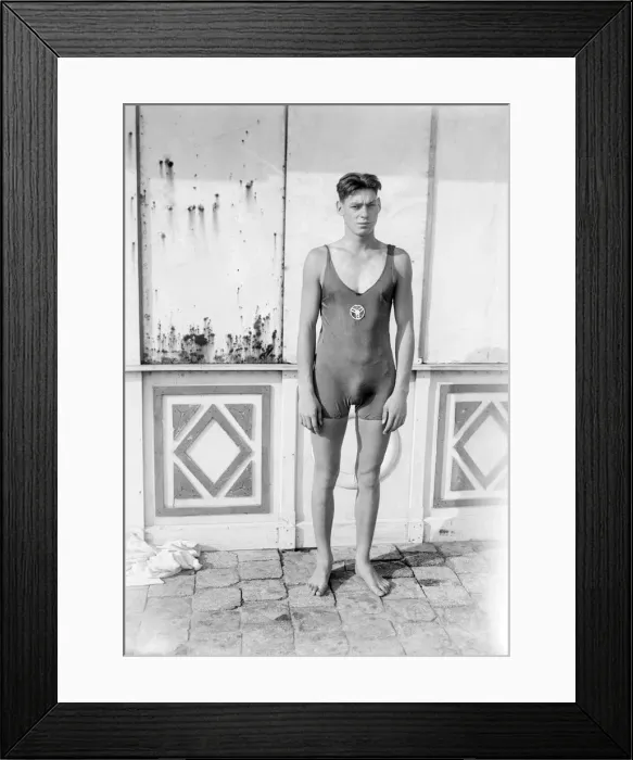 Framed Print : Johnny Weismuller c. 1924 Framed Print : Johnny Weismuller c. 1924