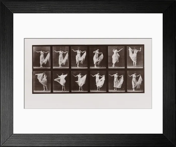 Framed Print : Woman dancing, Plate 107 from Animal Locomotion, 1887 (photograph) Framed Print : Woman dancing, Plate 107 from Animal Locomotion, 1887 (photograph)