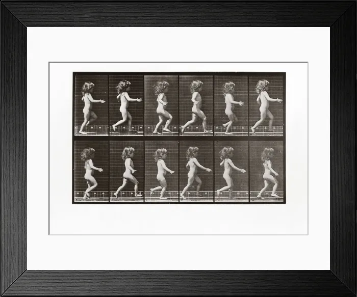 Framed Print : Child running, Plate 469 from Animal Locomotion, 1887 (photograph) Framed Print : Child running, Plate 469 from Animal Locomotion, 1887 (photograph)