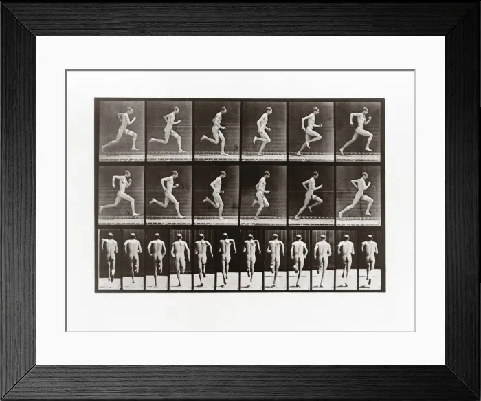 Framed Print : Man running, Plate 62 from Animal Locomotion, 1887 (photograph) Framed Print : Man running, Plate 62 from Animal Locomotion, 1887 (photograph)