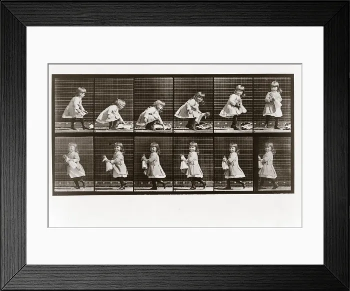 Framed Print : Child playing with doll, Plate 481 from Animal Locomotion, 1887 (photograph) Framed Print : Child playing with doll, Plate 481 from Animal Locomotion, 1887 (photograph)