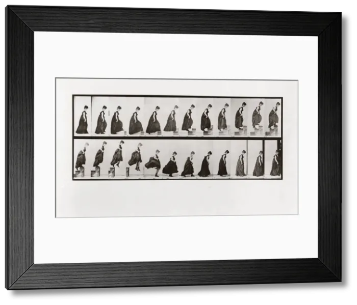 Framed Print : Woman climbing stairs and jumping down, Plate 173 from Animal Locomotion, 1887 Framed Print : Woman climbing stairs and jumping down, Plate 173 from Animal Locomotion, 1887