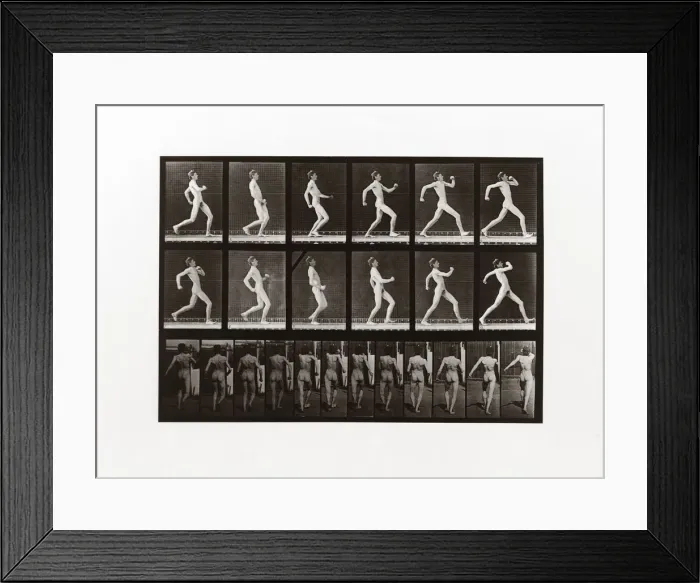 Framed Print : Man running, Plate 7 from Animal Locomotion, 1887 (photograph) Framed Print : Man running, Plate 7 from Animal Locomotion, 1887 (photograph)