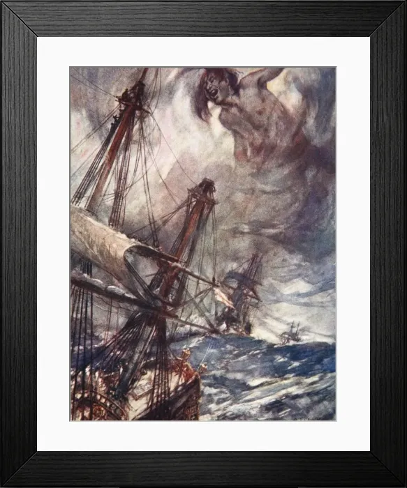 Framed Print : The Song of the Sou Wester, illustration from Drakes Drum and Other Songs of the Sea, 1905 Framed Print : The Song of the Sou Wester, illustration from Drakes Drum and Other Songs of the Sea, 1905