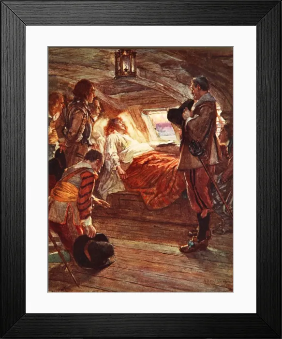 Framed Print : The Death of Admiral Blake (1599-1657) illustration from Drakes Drum and Other Songs of the Sea Framed Print : The Death of Admiral Blake (1599-1657) illustration from Drakes Drum and Other Songs of the Sea