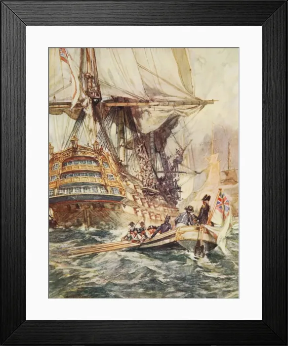 Framed Print : The Quarter-Gunners Yarn, illustration from Drakes Drum and Other Songs of the Sea, 1905 Framed Print : The Quarter-Gunners Yarn, illustration from Drakes Drum and Other Songs of the Sea, 1905
