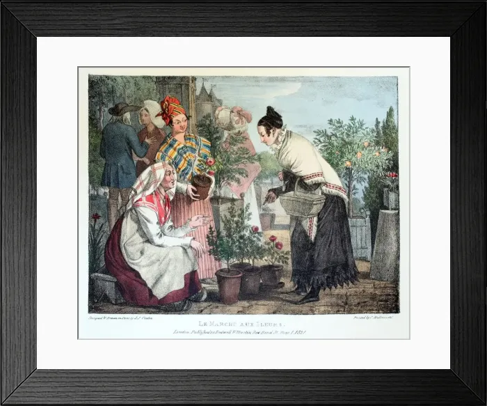 Framed Print : Le Marche aux Fleurs, 1820 Framed Print : Le Marche aux Fleurs, 1820