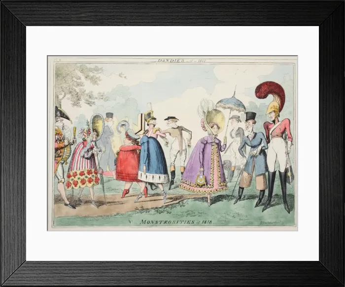 Framed Print : Dandies of 1817 and Monstrosities of 1818, 1835 Framed Print : Dandies of 1817 and Monstrosities of 1818, 1835